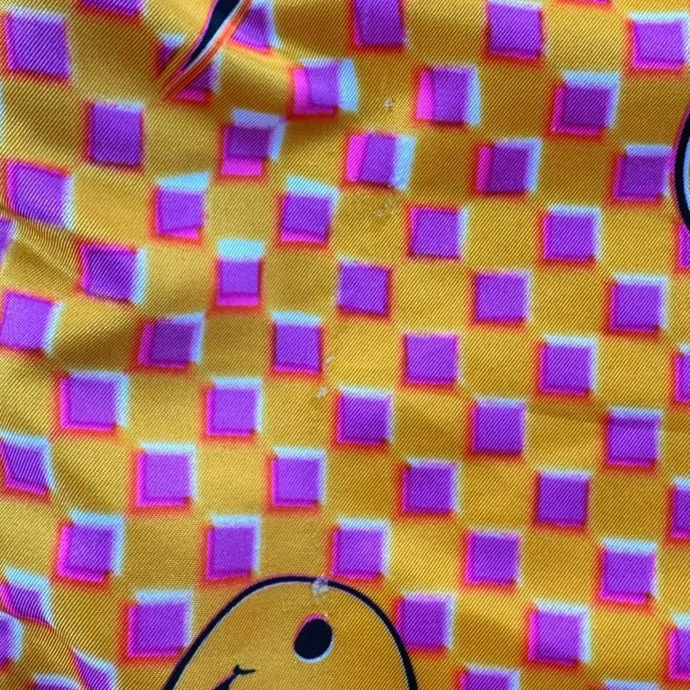 Nike Kids Large Orange Pink Checkered Smiley Face Swim Hyrbid Trunks Shorts Flaw